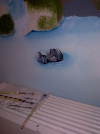 Water, muurschildering, muurdecoratie, decoratie